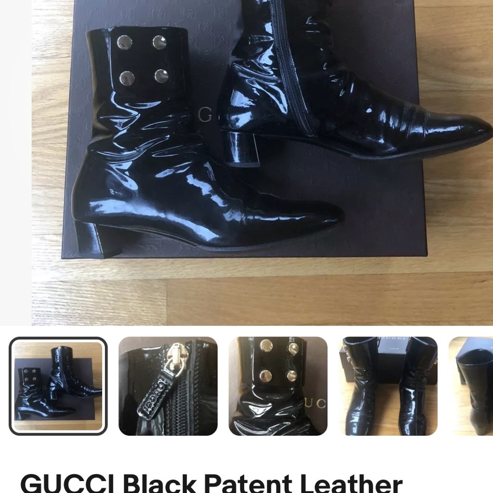 Gucci black pant leather 2 inch booties in the box - Picture 12 of 12